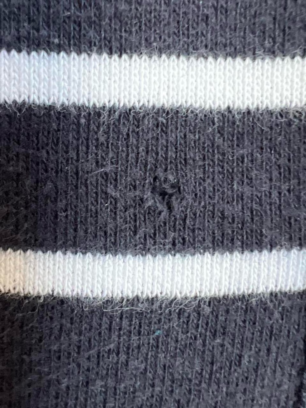 Men's Navy & White Striped Button-Neck Rugby Pullover - Picture 6 of 6